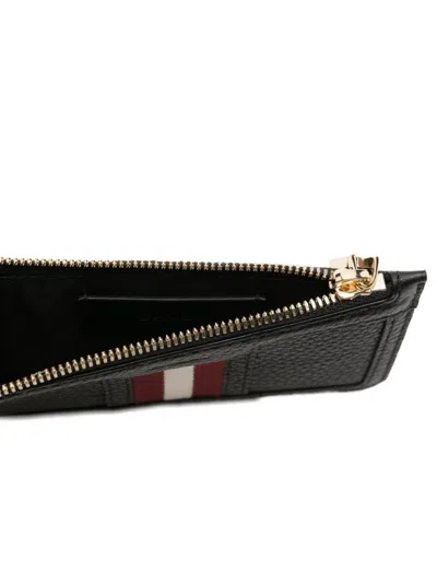 Bally Ribbon-detail Zip Card Holder In Black