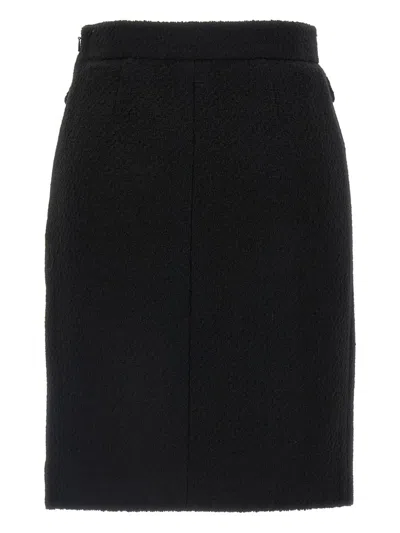 Chloé Boucl Wool Skirt In Black