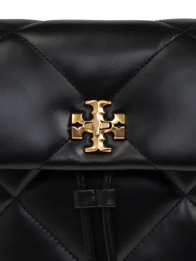 Tory Burch Kira Diamond Small Leather Backpack In Black