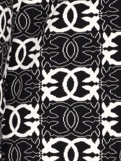 Pinko V-neck Long Sleeve Knit Cardigan Design In Black