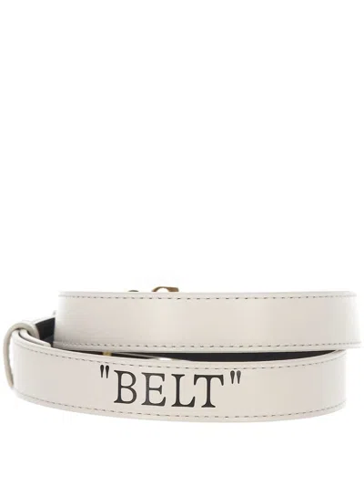 Off-white Arrow Leather Belt In White