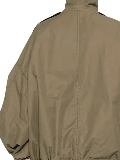 Attico String-detail Bomber Jacket - Women's - Cotton/polyamide In Green