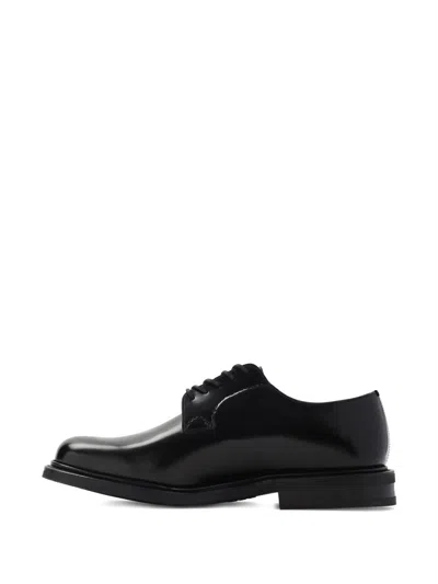 Church's Polished Black Leather Derby Shoes With Rounded Toe