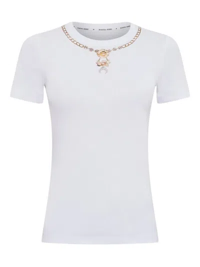 Marine Serre Chain Necklace Print Cotton T-shirt In White