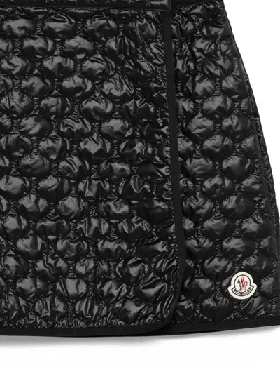 Moncler Quilted Black Skirt With Glossy Finish And Wrap Style