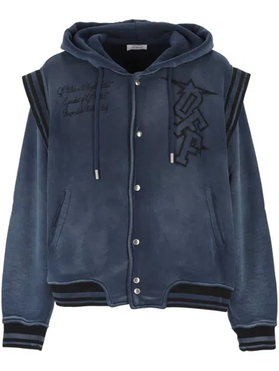 Off-white Hooded Sweater With Drawstring And Pockets In Multi