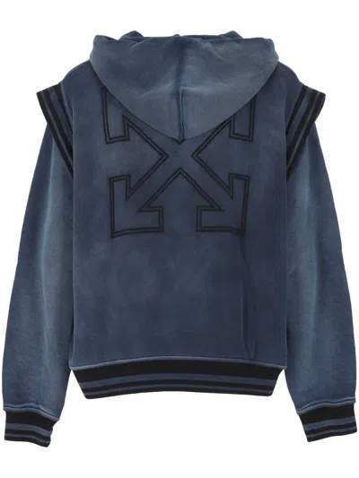 Off-white Hooded Sweater With Drawstring And Pockets In Multi