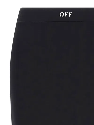 Off-white Black Pencil Skirt With Off Logo