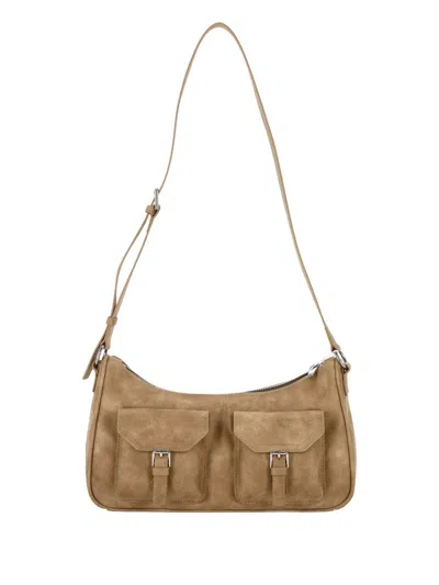 Stand Oil Joey Buckle-strap Pocket Crossbody Bag In Brown