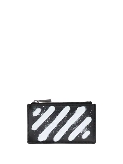 Off-white Logo Printed Zip-up Wallet In Multi