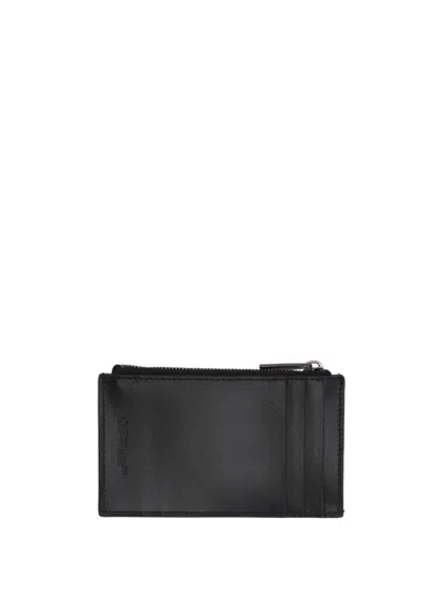 Off-white Logo Printed Zip-up Wallet In Multi