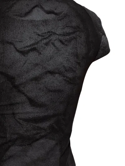 Misbhv Fitted Top With Futuristic Geometric Pattern In Black