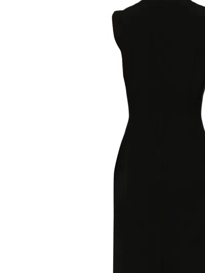 Dolce & Gabbana Leopard-print Lining Sleeveless Mini Dress In Black