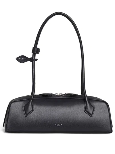 Alaïa Womens Noir Le Teckel Branded-tag Leather Shoulder Bag In Black