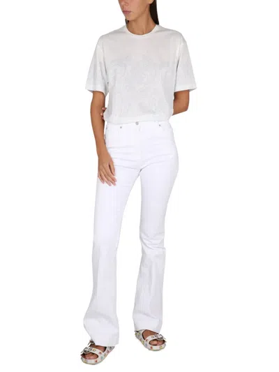 Etro Women Five Pocket Jeans In White