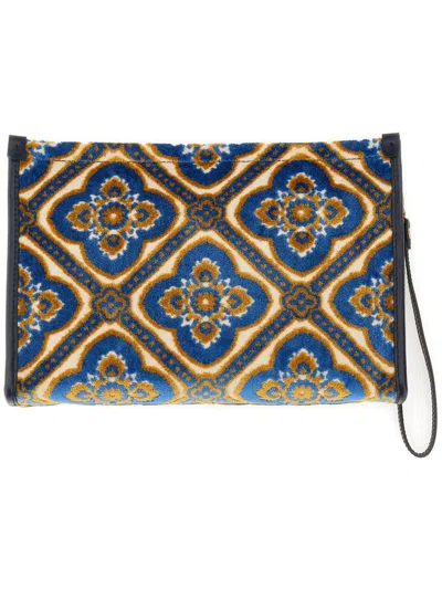 Etro Women Pouch Paisley Large In Blue