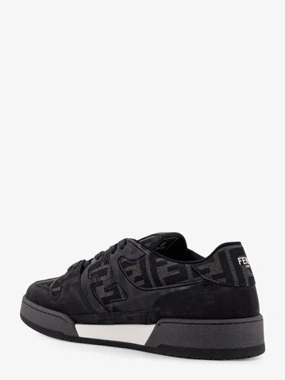 Fendi Match Sneakers In Ff Jacquard Fabric And Suede In Gray