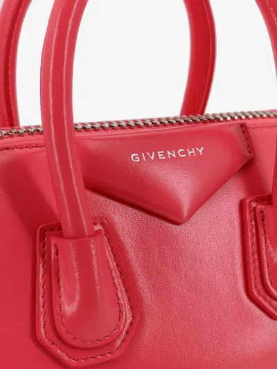 Givenchy Mini Leather Shoulder Bag With Structured Shape In Red