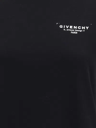 Givenchy Black Crew Neck T-shirt With Logo On Front And Back In Cotton Woman In Black