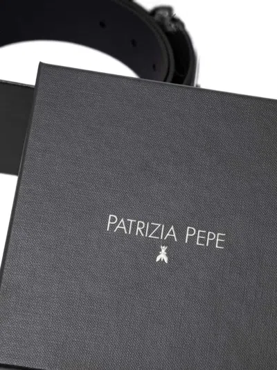 Patrizia Pepe Logo-detail Buckle Belt In Black