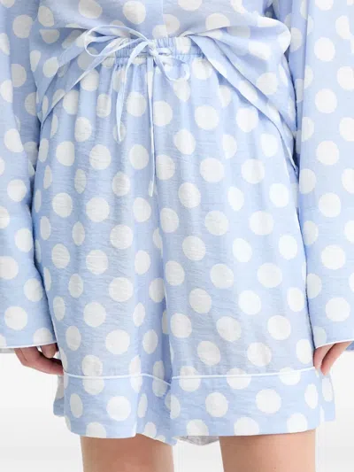 Sleeper Polka-dot Shirt And Shorts Set In Blue