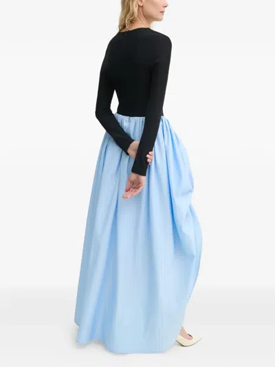 Sleeper Long-sleeve Floral Maxi Dress In Blue