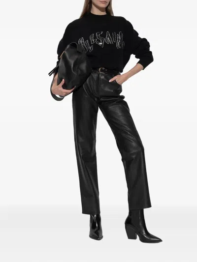 Allsaints Zinc Crewneck Sweater In Black