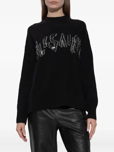 Allsaints Zinc Crewneck Sweater In Black
