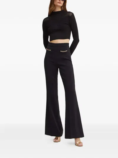 Twinset Chain-detail Flared Trousers In Black