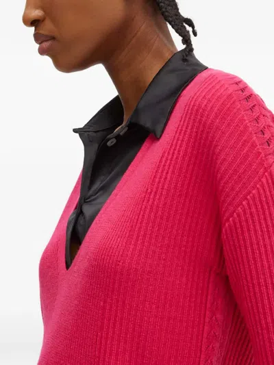 Patrizia Pepe V-neck Sweater In Pink