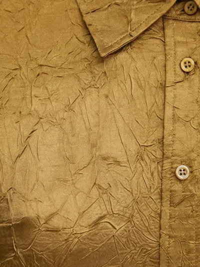 Pinko Point-collar Long-sleeve Mini Shirt Dress In Green