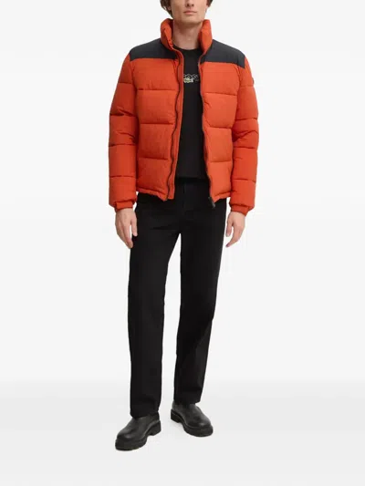 Save The Duck Taxus Padded Jacket In Orange