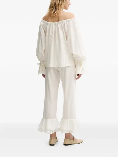 Sleeper Tie Ruffled Loungewear Set (set Of Two) In Neutral