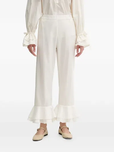 Sleeper Tie Ruffled Loungewear Set (set Of Two) In Neutral