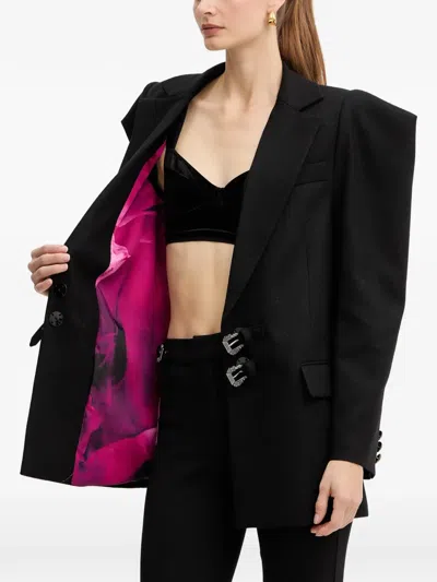 Versace Jeans Couture Buckle-detailed Jacket In Black