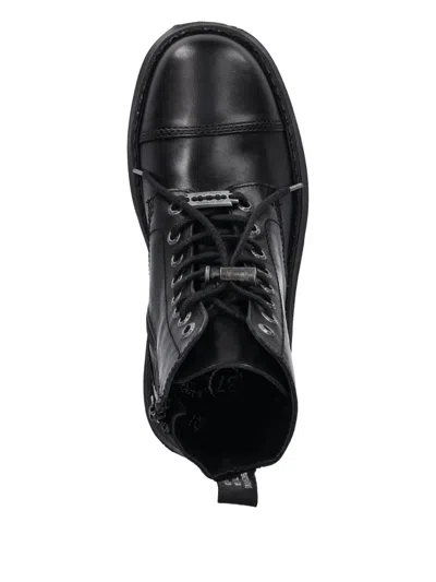 New Rock 60mm Lace-up Platform Boots In Black