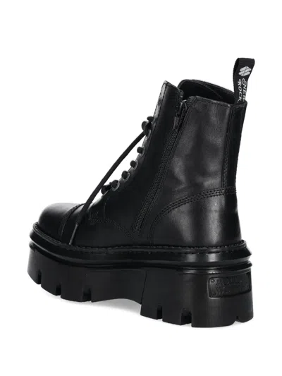 New Rock 60mm Lace-up Platform Boots In Black