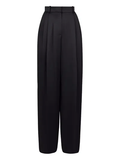 Nina Ricci Crepe Satin Trousers In Black