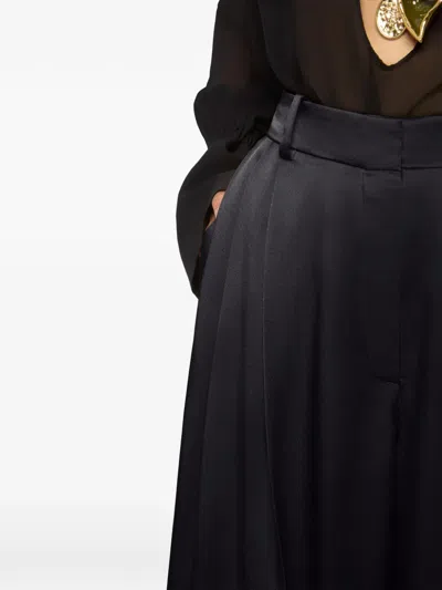 Nina Ricci Crepe Satin Trousers In Black