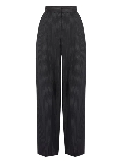 Nina Ricci Pinstriped-pattern Wide-leg Trousers In Black
