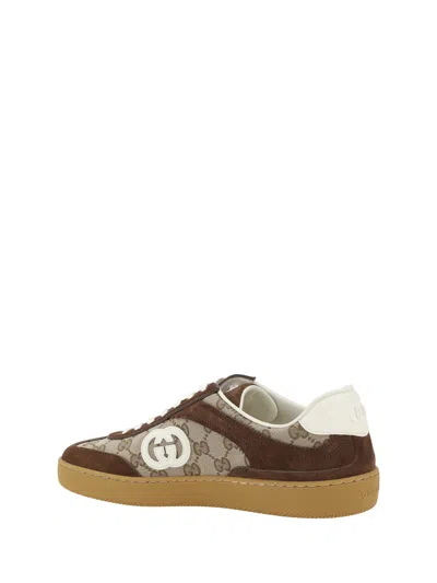 Gucci Men G75 Low-top Supreme Gg Fabric And Suede Sneakers In Multi
