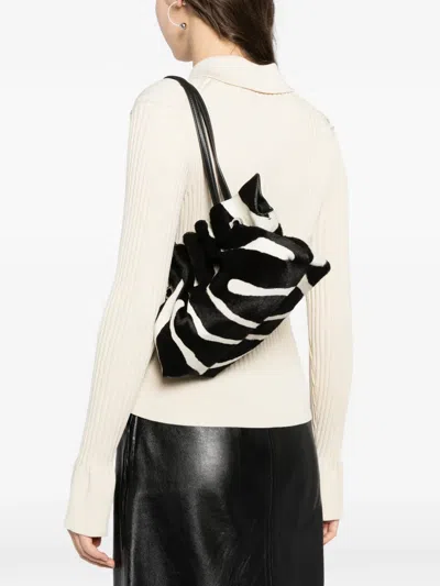 Ferragamo Animal-printed Calf Hair Shoulder Bag In Multi