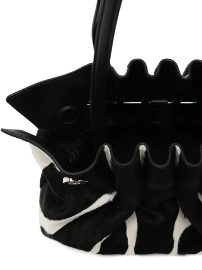 Ferragamo Animal-printed Calf Hair Shoulder Bag In Multi