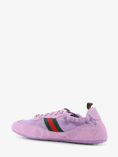 Gucci Fabric And Suede Shift Sneakers Mesh Panels In Purple