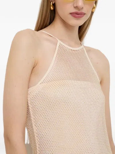 Patrizia Pepe Embellished Midi Dress In Neutral