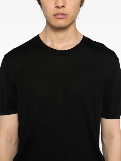 Tom Ford Crew Neck Cotton T-shirt In Black