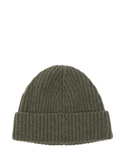 Loewe Logo-patch Beanie Hat In Green