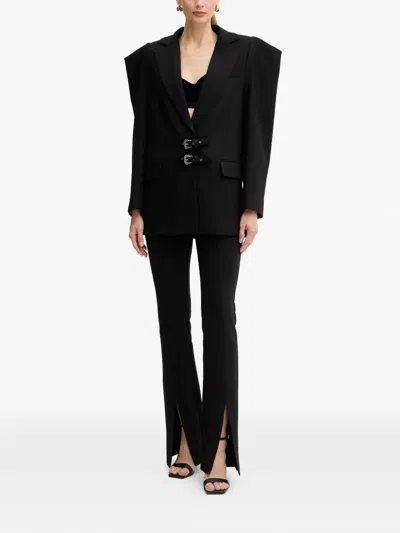 Versace Jeans Couture Buckle-detailed Trousers In Black