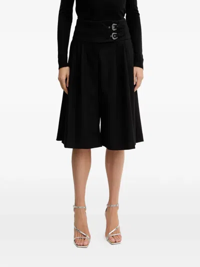 Versace Jeans Couture Buckle-detailed Shorts In Black