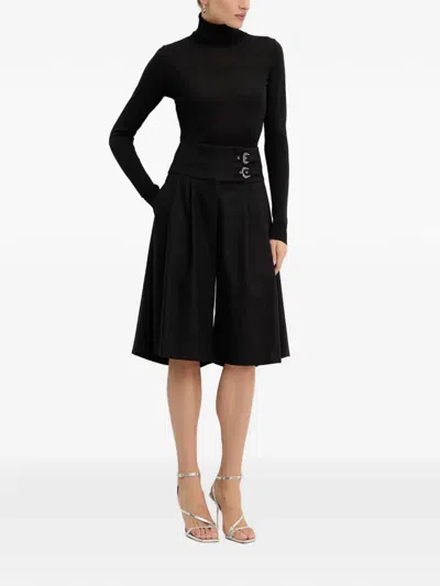 Versace Jeans Couture Buckle-detailed Shorts In Black